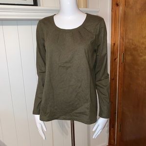 Talbots Olive Green Heather Long-Sleeved T-Shirt